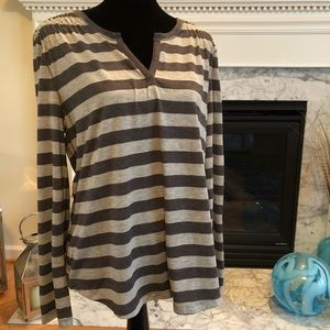 Faded Glory Gray Striped Top